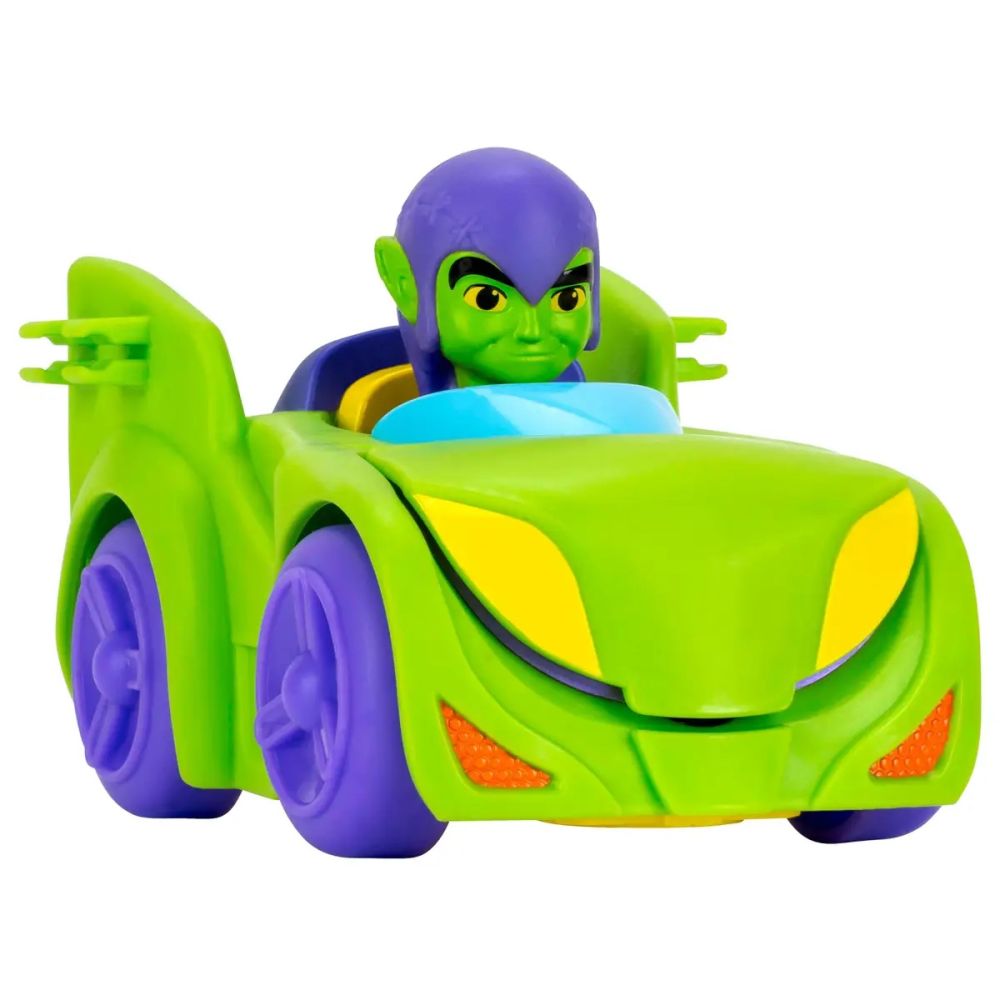 Vehicul cu lansator de sageti si figurina, Spidey and His Amazing Friends, Green Goblin