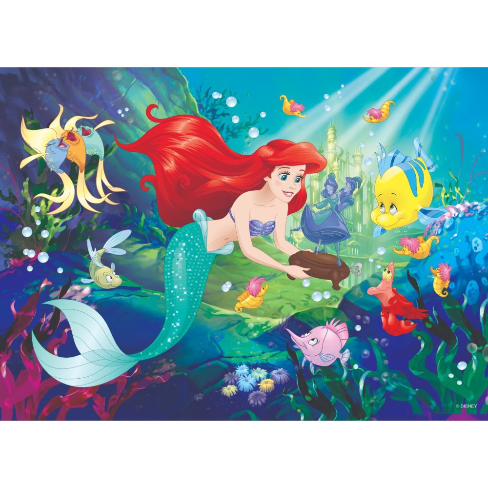 Puzzle 2 in 1 Lisciani Disney Princess, Mica Sirena, Plus, 60 piese