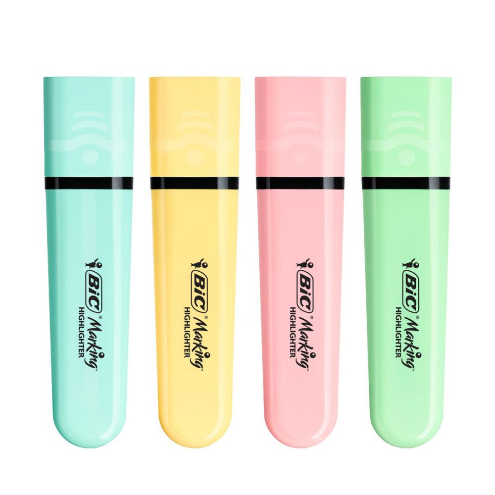 Set 4 evidentiatoare cu varf modular, Bic, Pastel