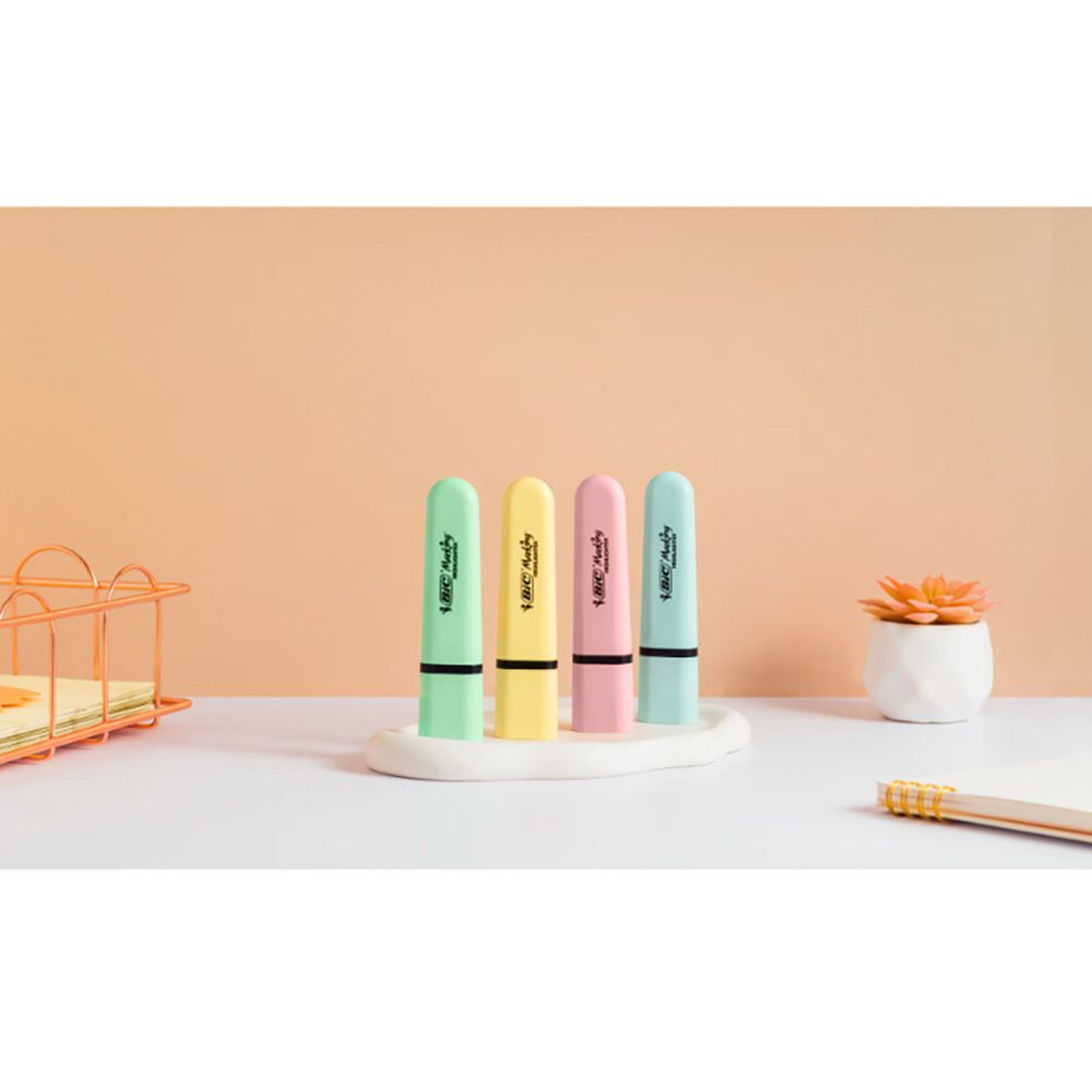 Set 4 evidentiatoare cu varf modular, Bic, Pastel