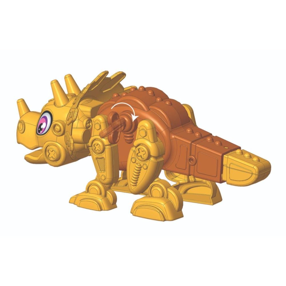 Kit de constructie, Clementoni, Science and Play, Robotul Dino Triceratops