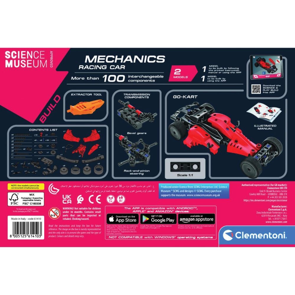 Kit de constructie 2 in 1, Clementoni, Racing Car