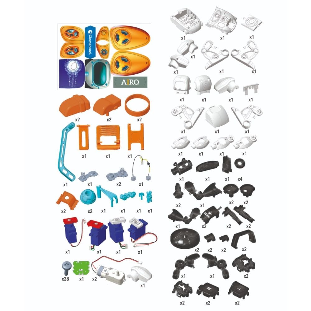 Kit de constructie, Clementoni, Robot interactiv AIRO, 80 piese