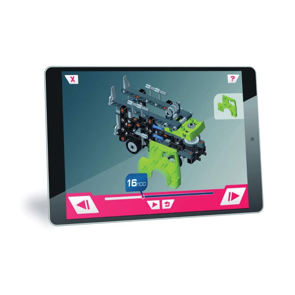 Kit de constructie, Clementoni, Science & Play, Camion cu remorca si masinute, 190 piese