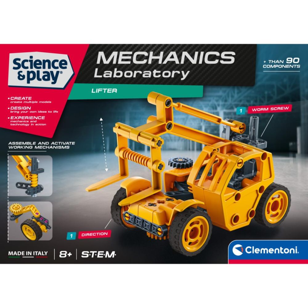 Kit de constructie, Clementoni, Science & Play, Stivuitor, 90 piese