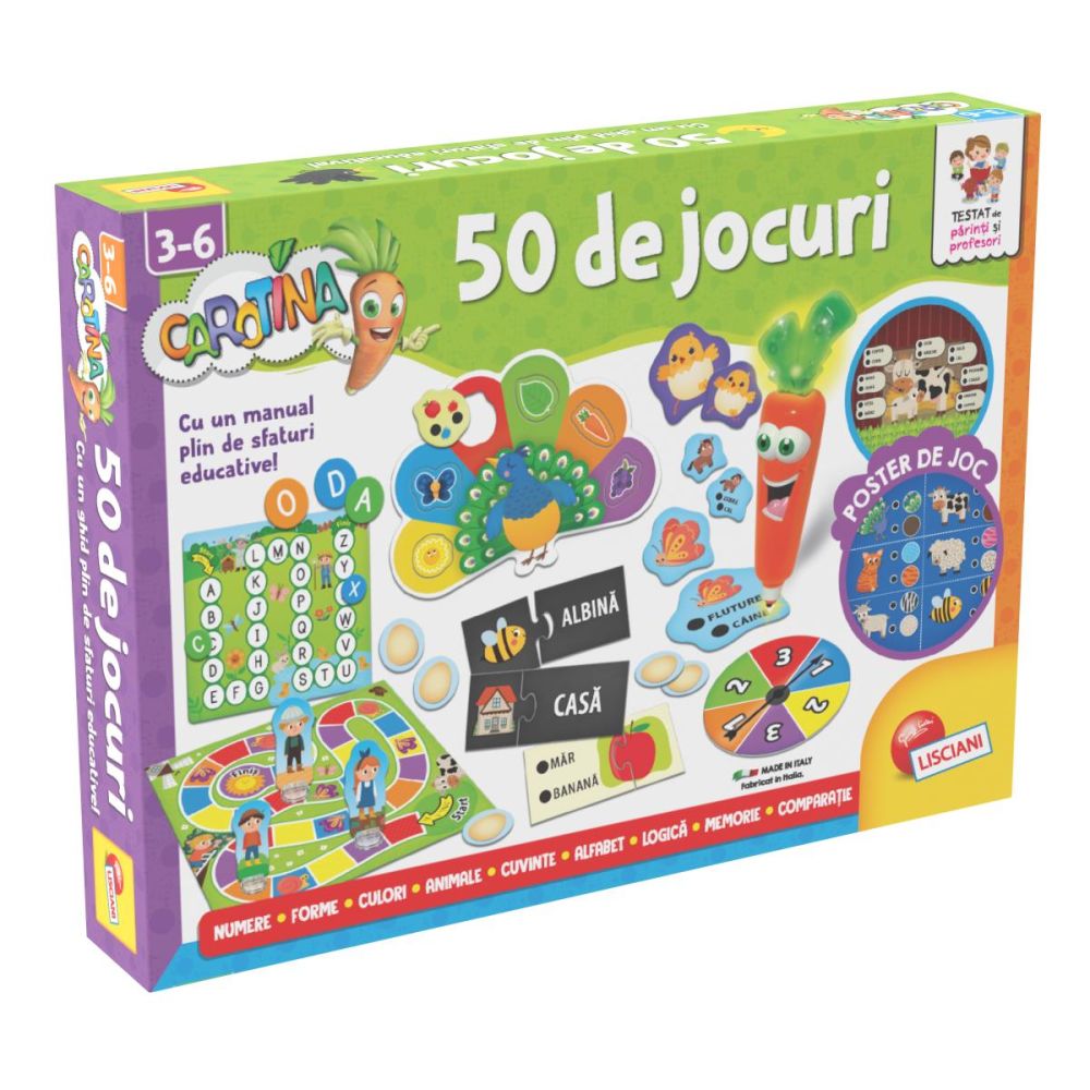 Set 50 jocuri educative, Lisciani, Carotina, Creionul interactiv