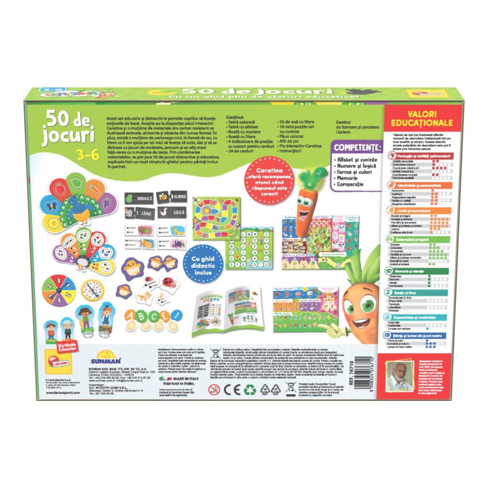 Set 50 jocuri educative, Lisciani, Carotina, Creionul interactiv