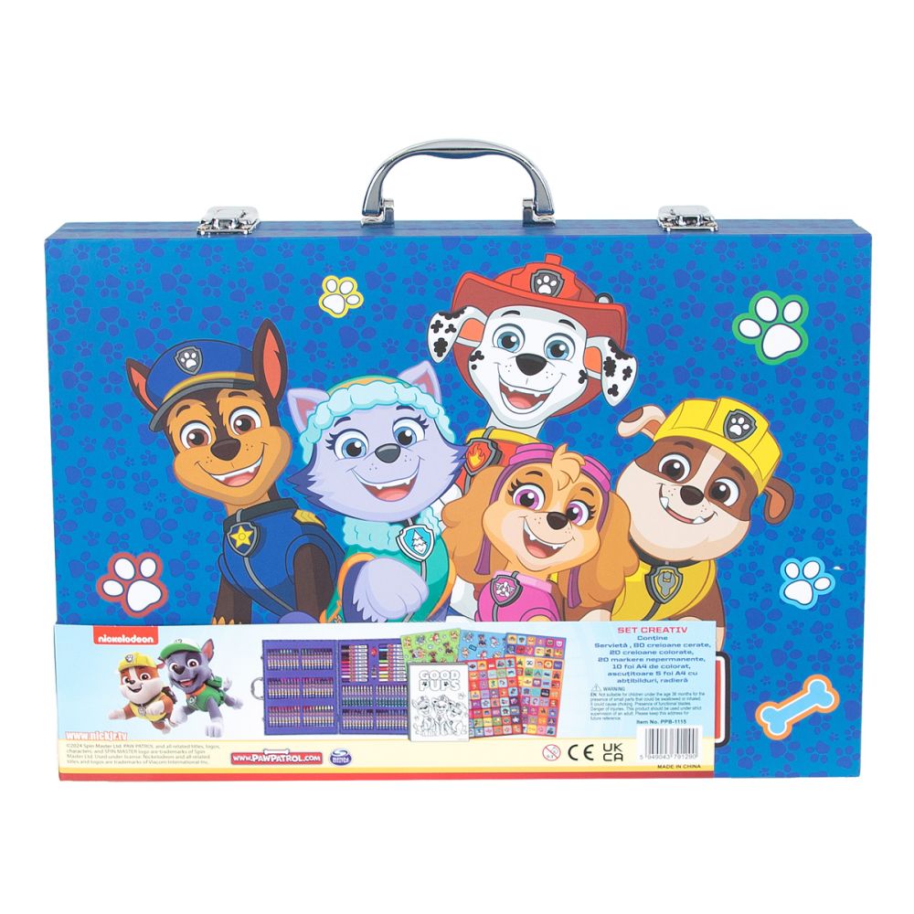 Set de colorat in trusa, Paw Patrol, 137 piese