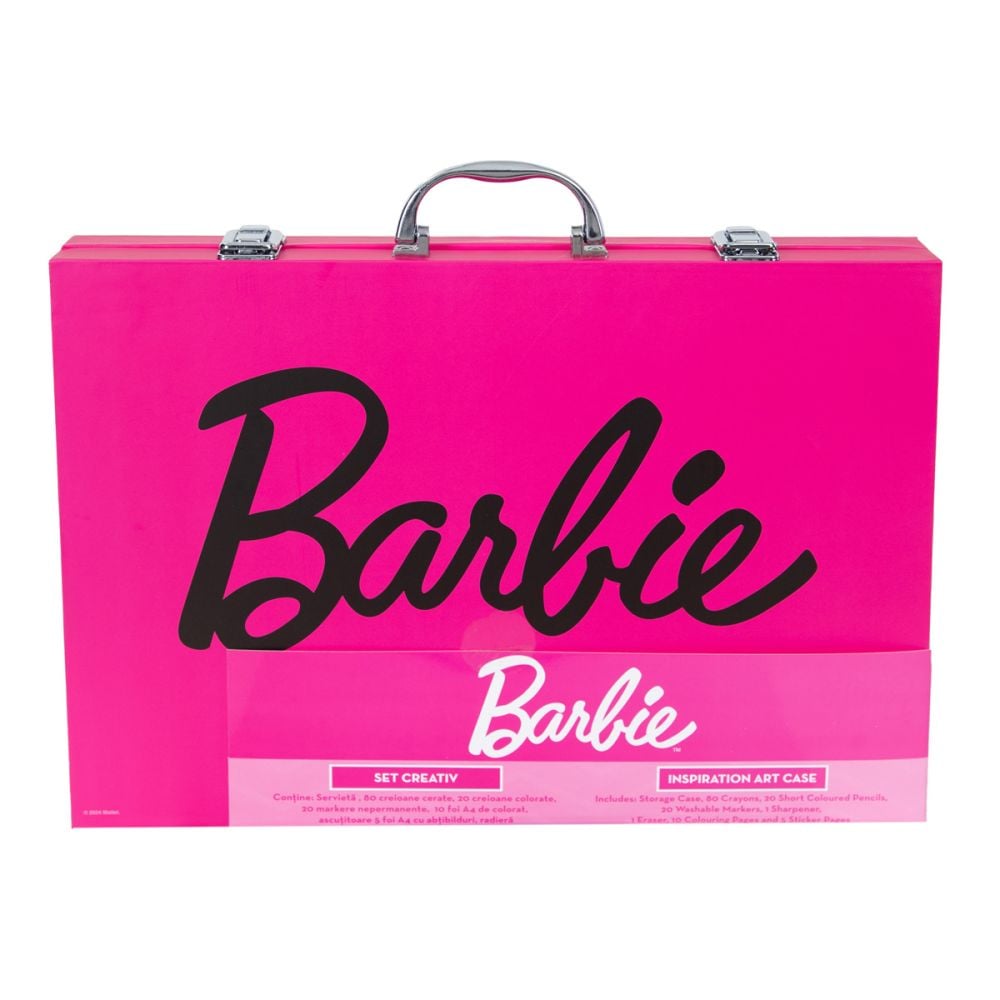 Set de colorat in trusa, Barbie, 137 piese