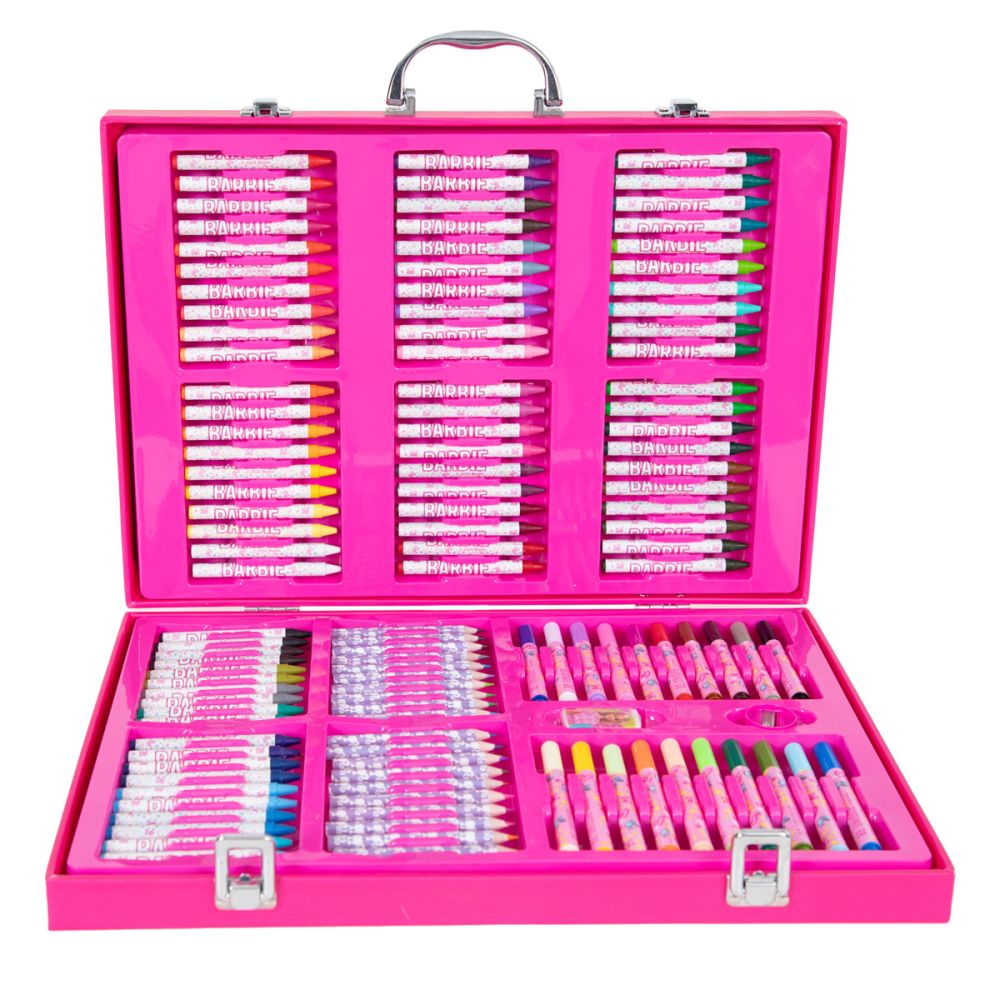 Set de colorat in trusa, Barbie, 137 piese