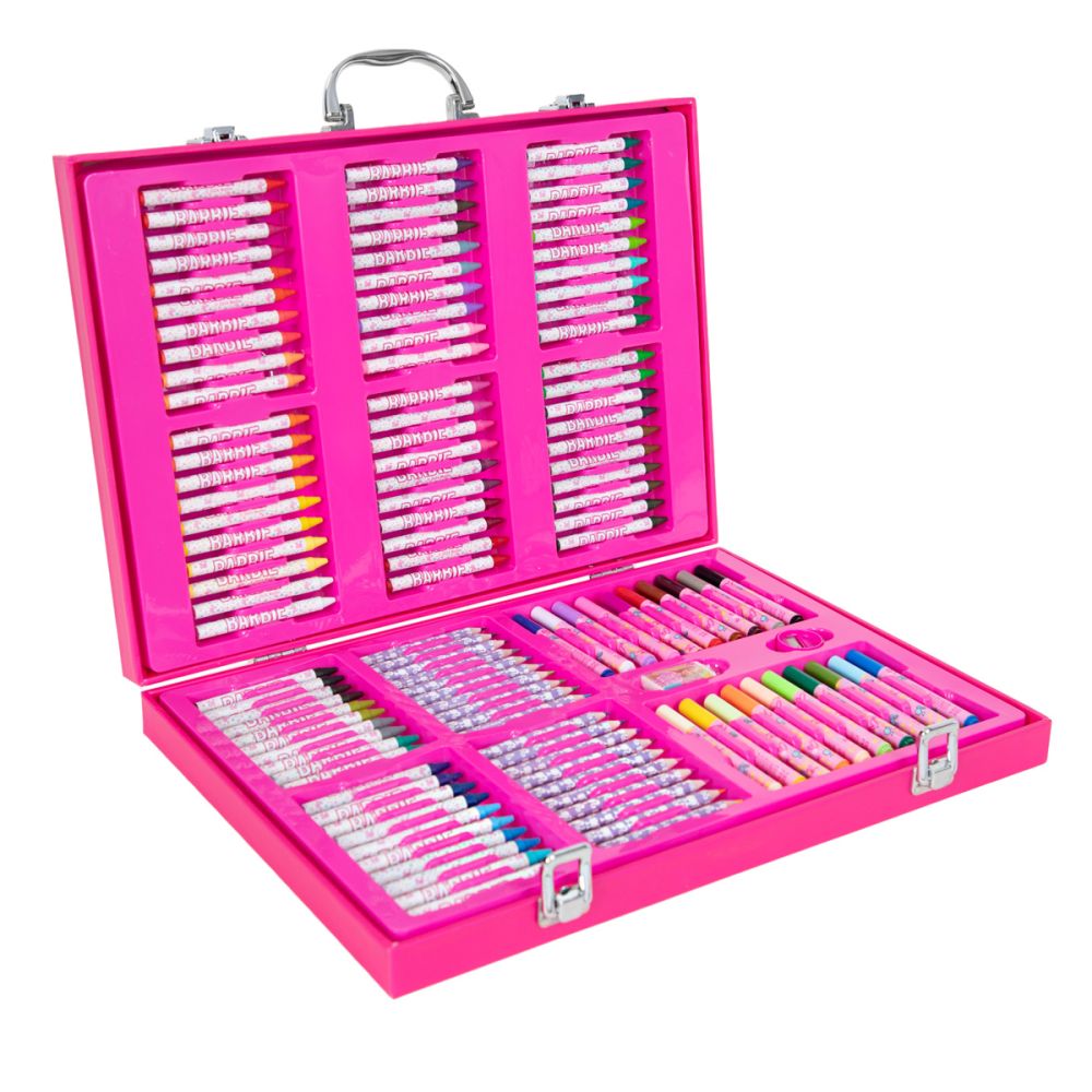 Set de colorat in trusa, Barbie, 137 piese