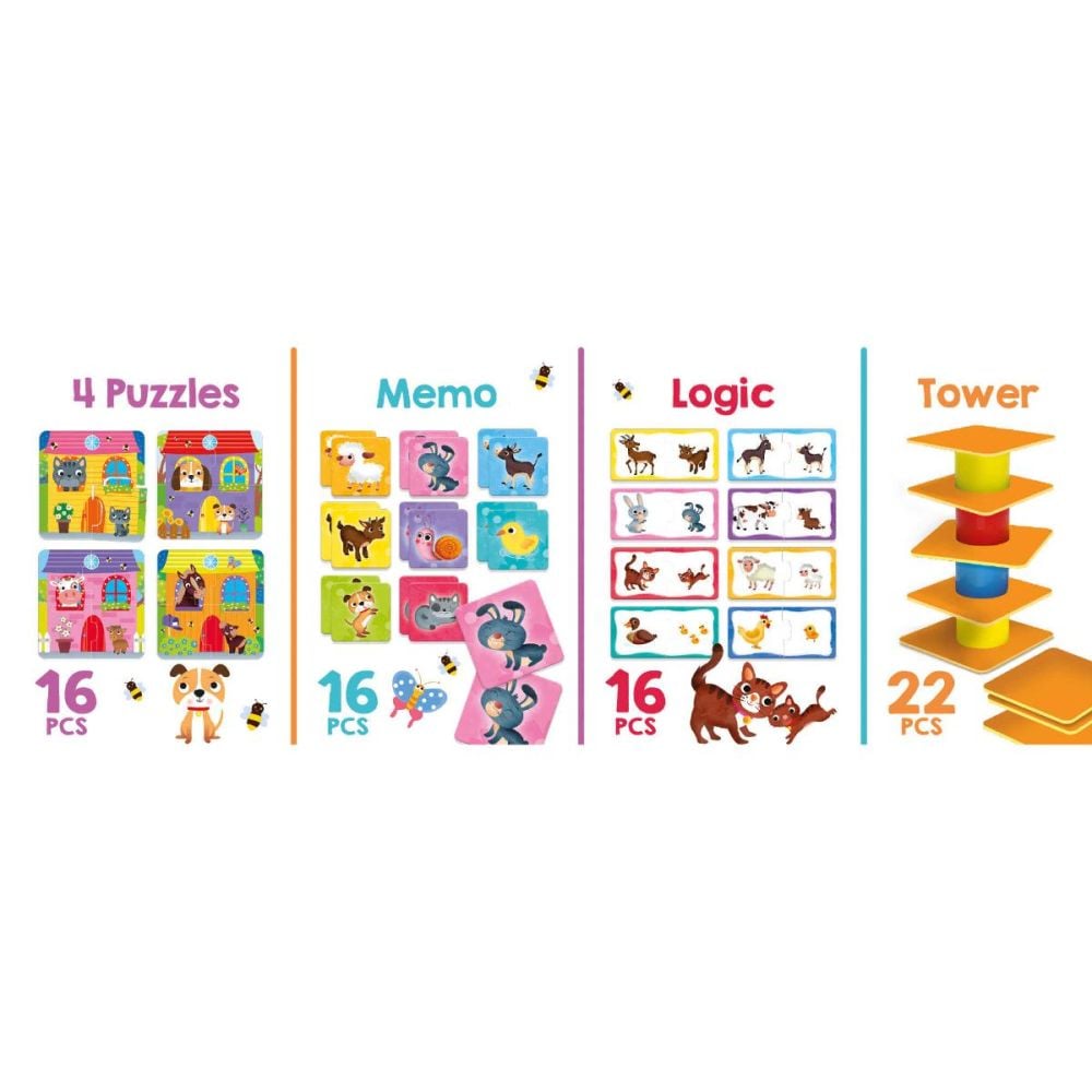 Joc educativ 4 in 1, Lisciani, Carotina Baby