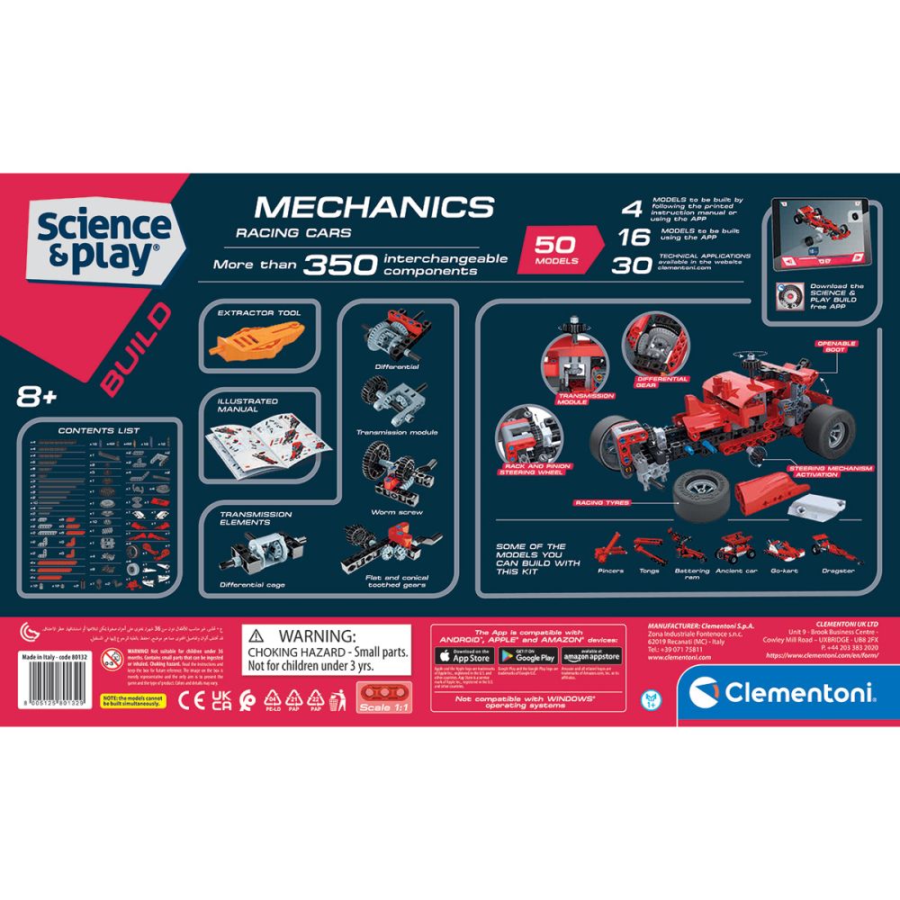 Kit de constructie, Clementoni, Masina de curse, 350 piese