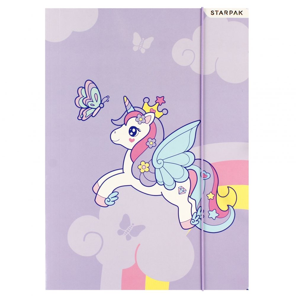 Mapa cu elastic A4, Starpak, Unicorn