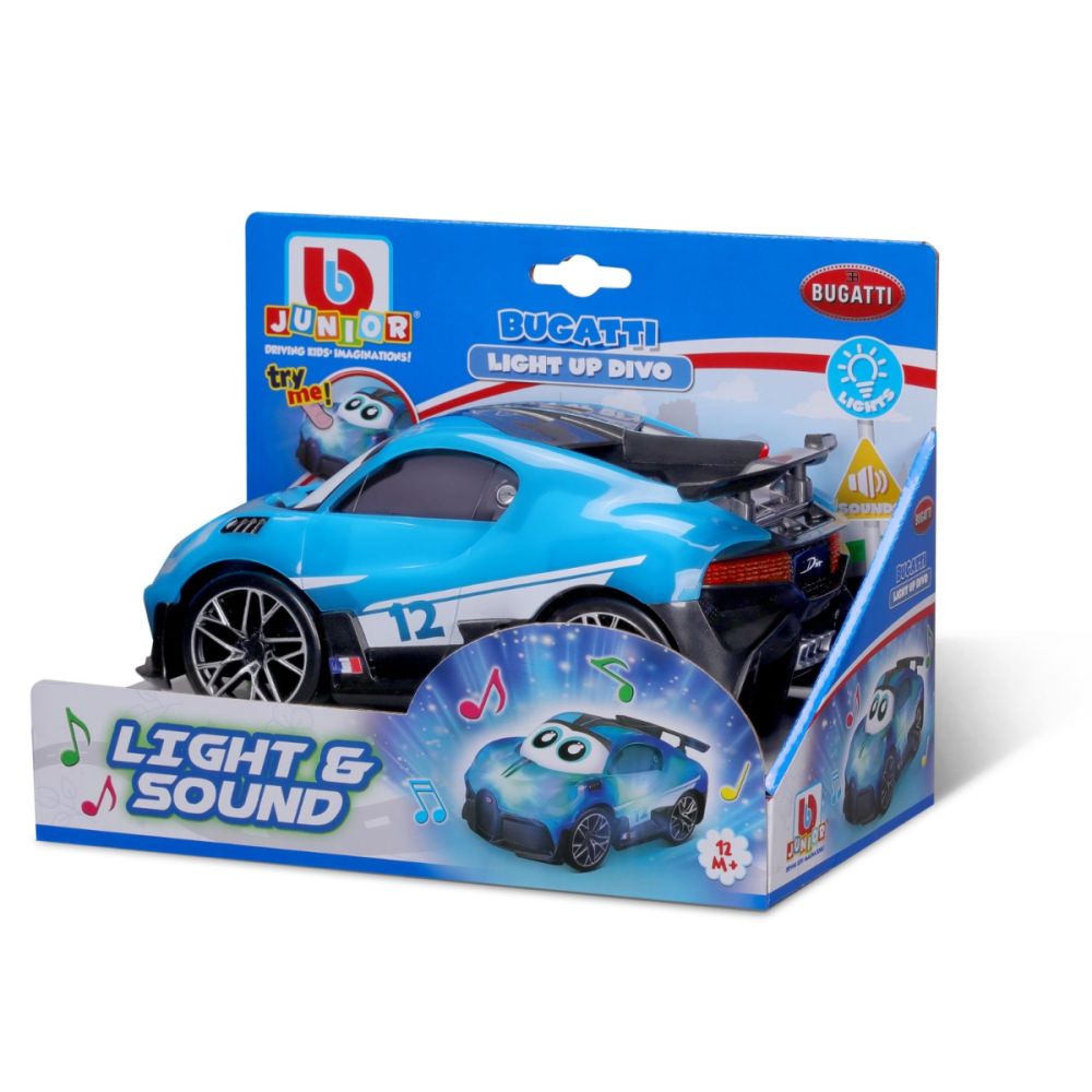 Prima mea masina cu lumini si sunete, Bburago Junior, Bugatti Light Up Divo