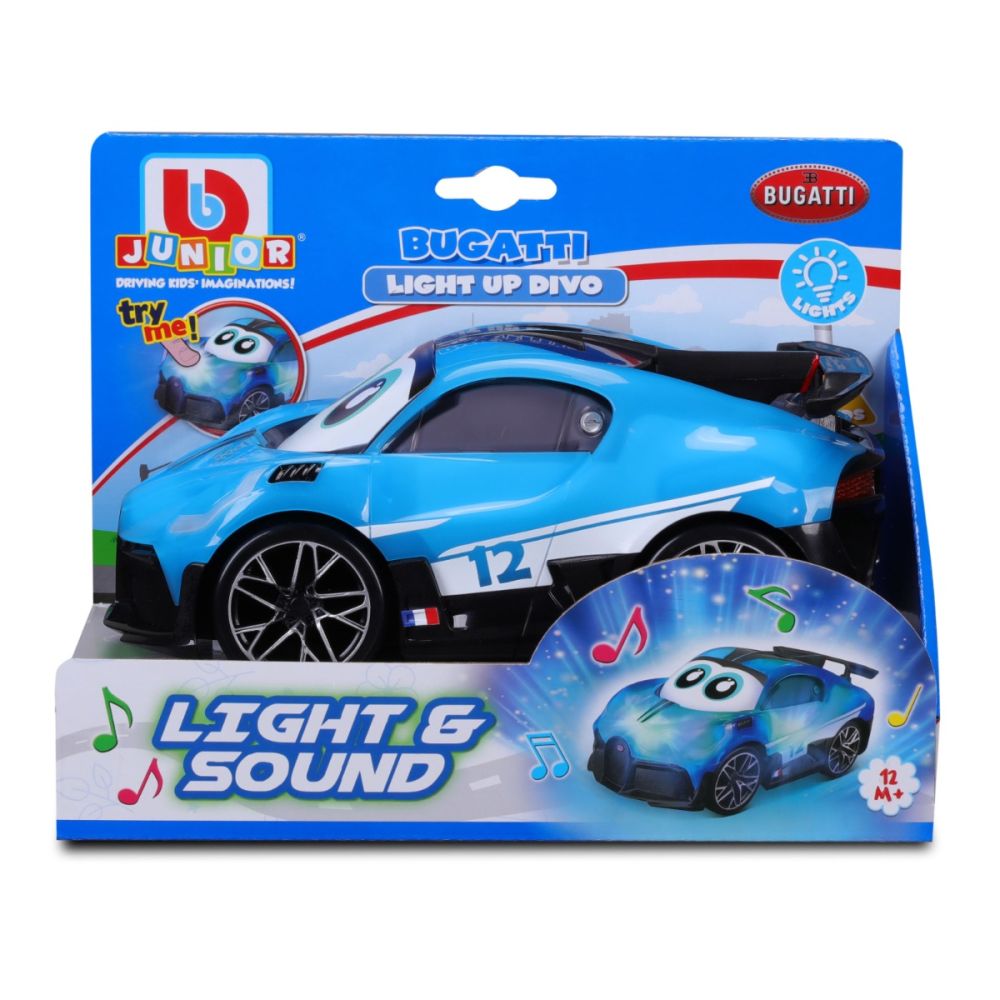 Prima mea masina cu lumini si sunete, Bburago Junior, Bugatti Light Up Divo