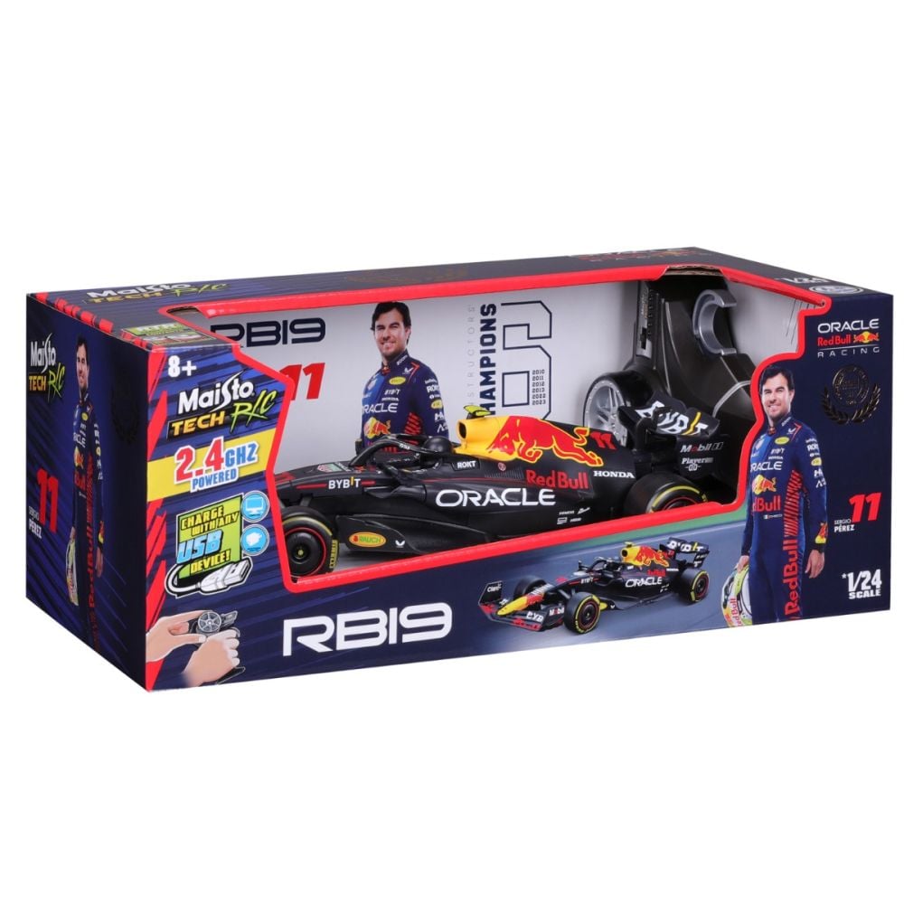 Masina de curse cu telecomanda, Maisto Tech, F-1 Ferrari RB19, Sergio Perez, 1:24