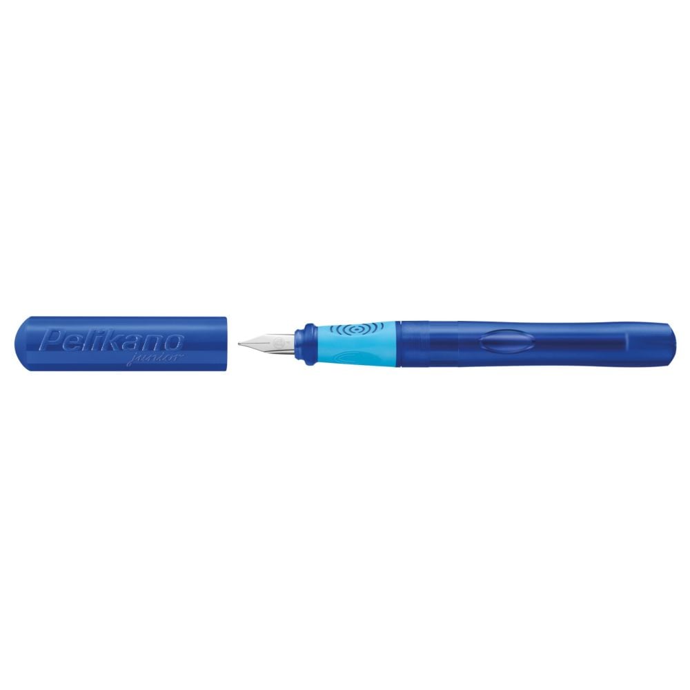 Stilou pentru dreptaci, Pelikano Junior, Penita A, Grip Ergonomic, Albastru