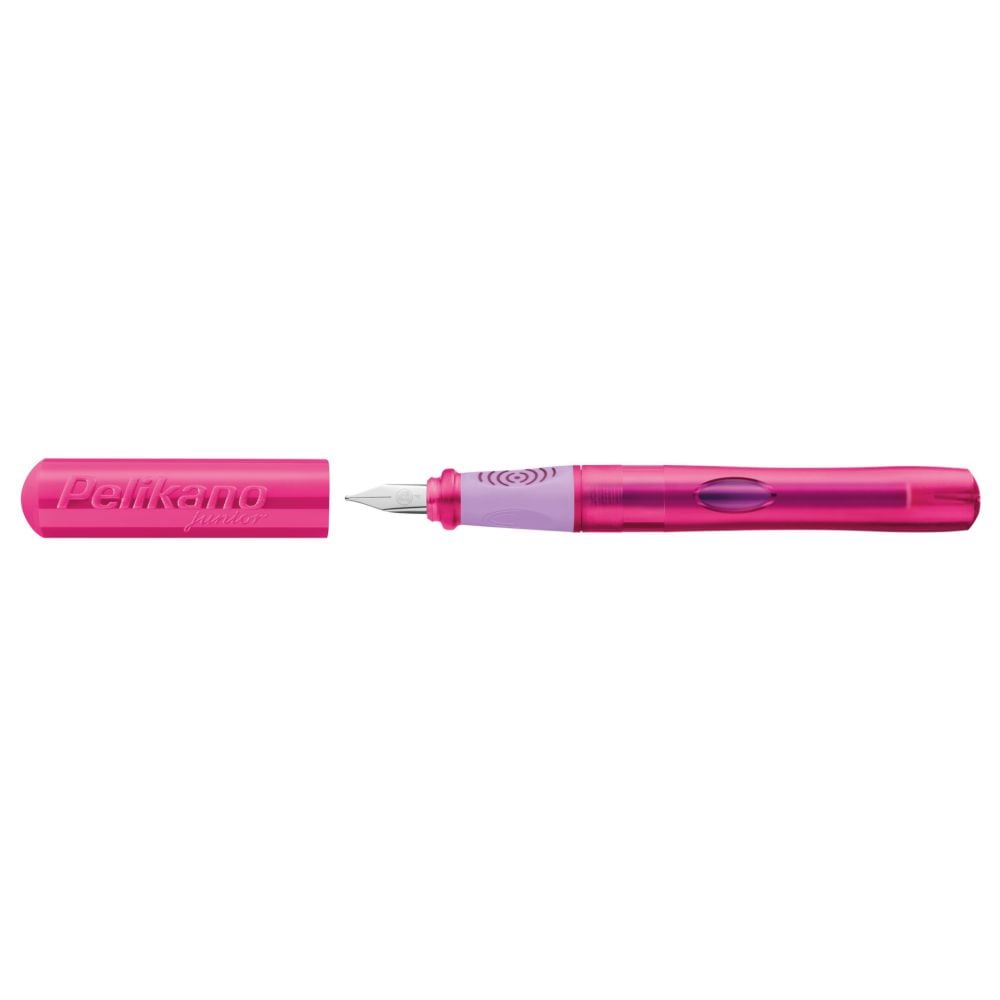 Stilou pentru dreptaci, Pelikano Junior, Penita A, Grip Ergonomic, Roz