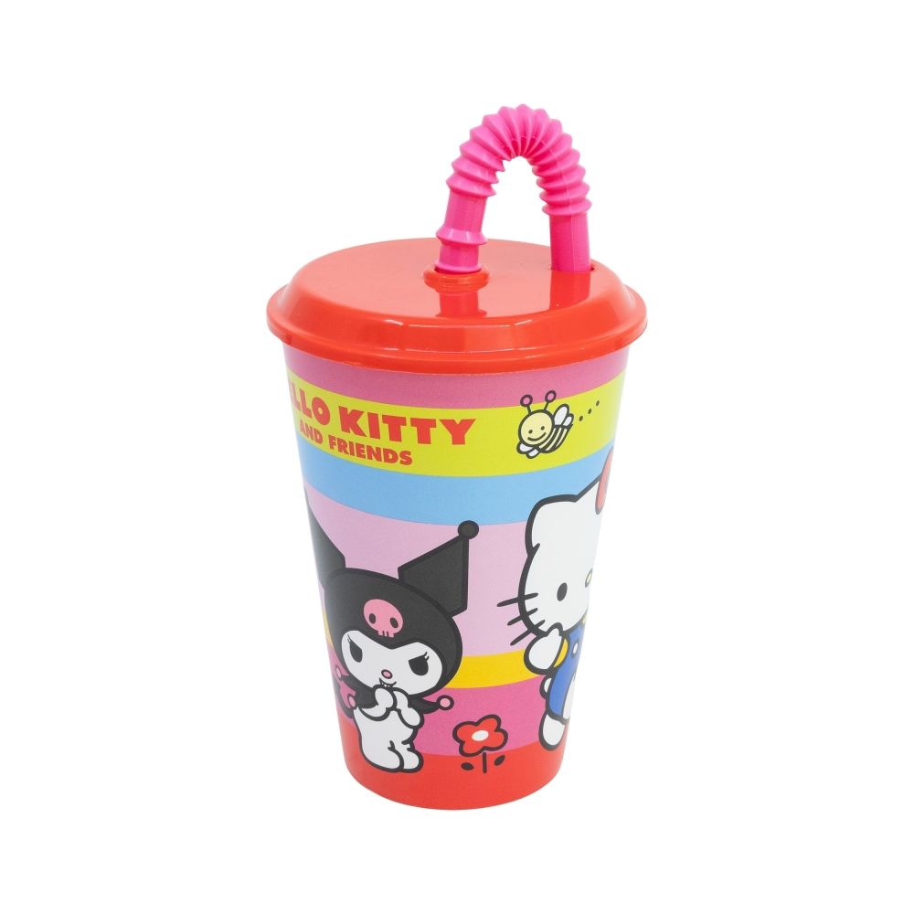 Pahar cu pai, Stor, Hello Kitty and Friends, 430 ml