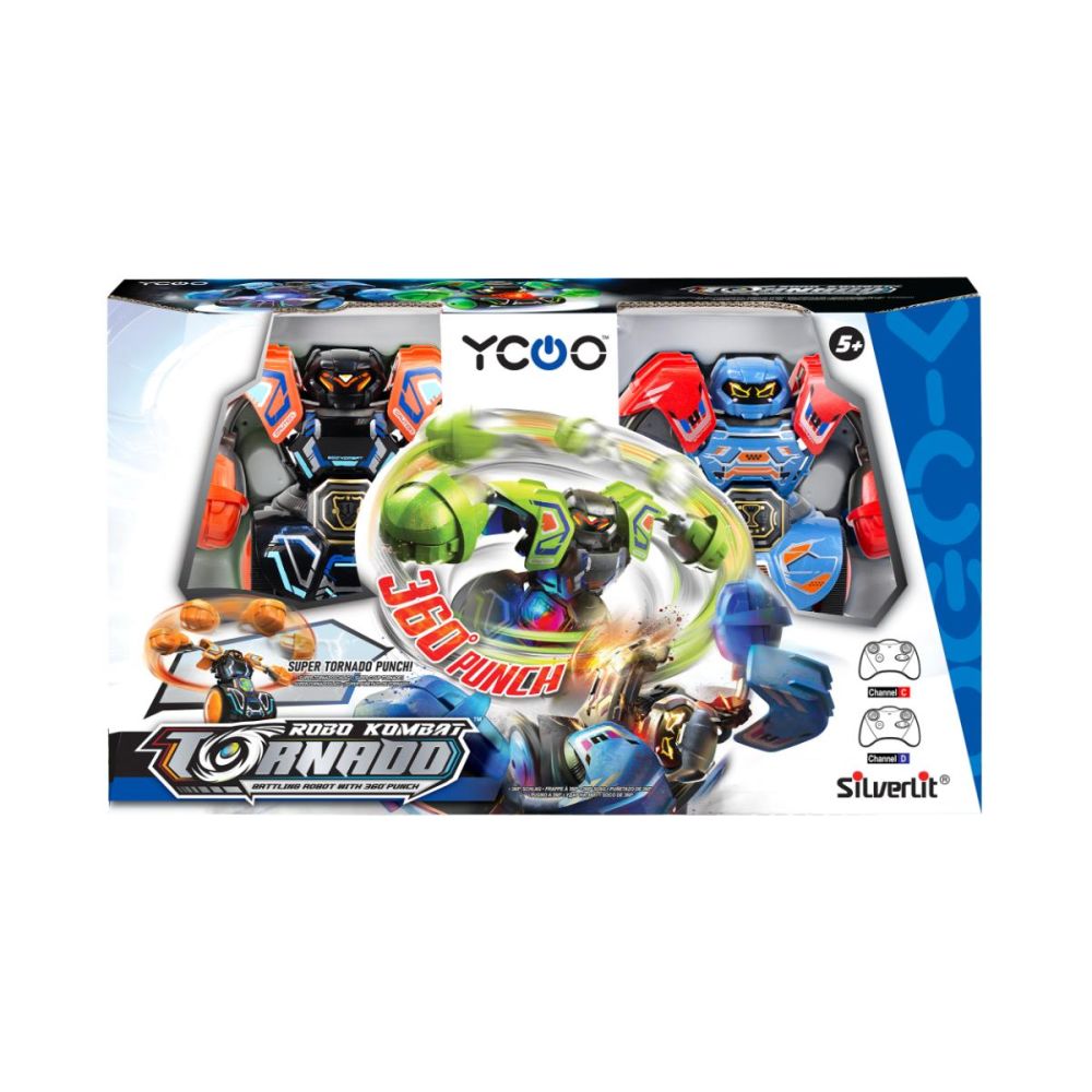 Set 2 roboti cu telecomanda, Silverlit, Robo Kombat, Tornado 360