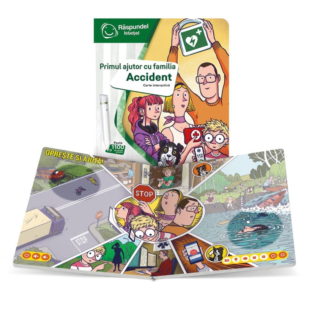Carte interactiva, Raspundel Istetel, Primul ajutor cu familia, Accident
