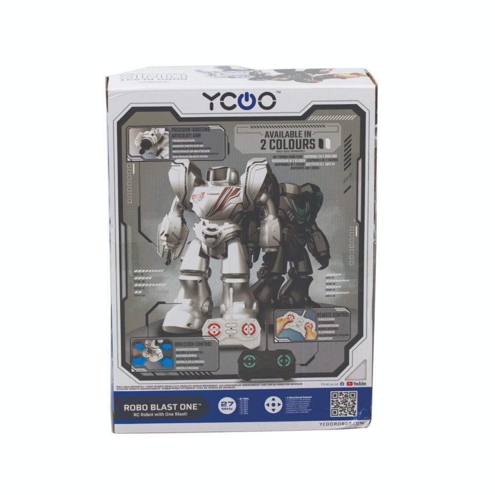Robot cu telecomanda, Silverlit, Ycoo, Robo Blast One, Alb