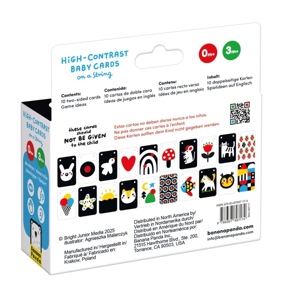 Carduri cu contrast ridicat pentru bebelusi, Banana Panda, 10 piese