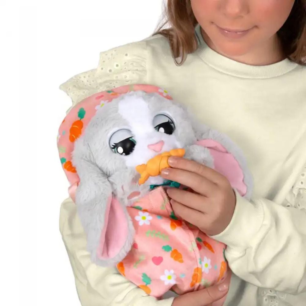 Jucarie de plus interactiva, Baby Paws, Iepuras, 24 cm