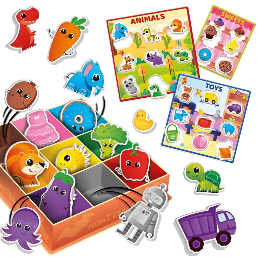 Joc educativ, Lisciani Montessori, Sorteaza dupa culoare