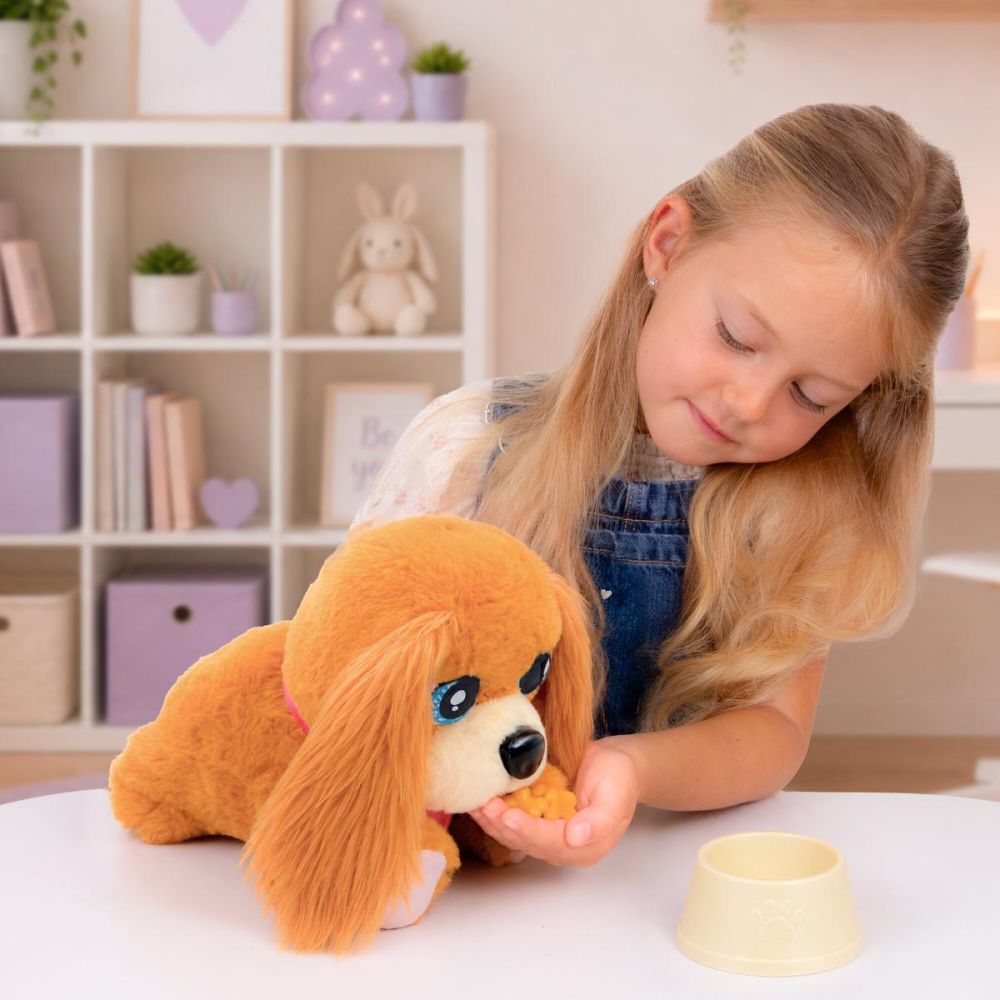 Jucarie de plus interactiva, Baby Paws, Eat & Go, Puppy, 25 sunete