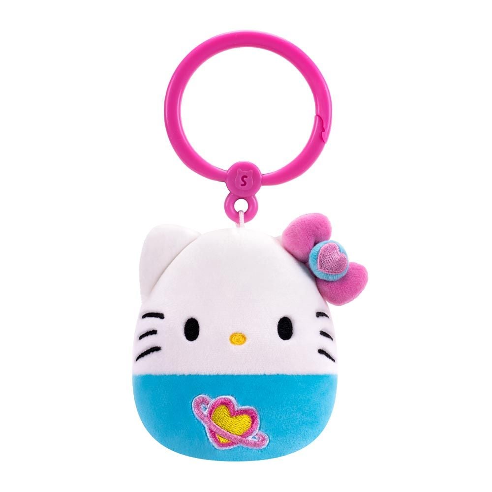 Jucarie de plus breloc, Squishmallows, Hello Kitty, 9 cm