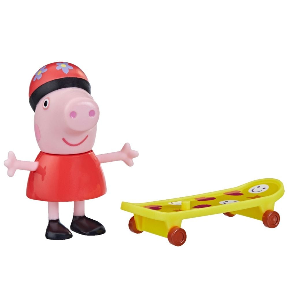 Figurina Peppa Pig cu skateboard, 7 cm, F3758