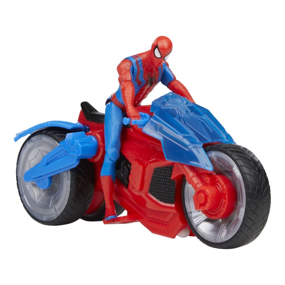 Set figurina cu motocicleta, Spiderman, Web Blast Cycle, 10 cm, F6899