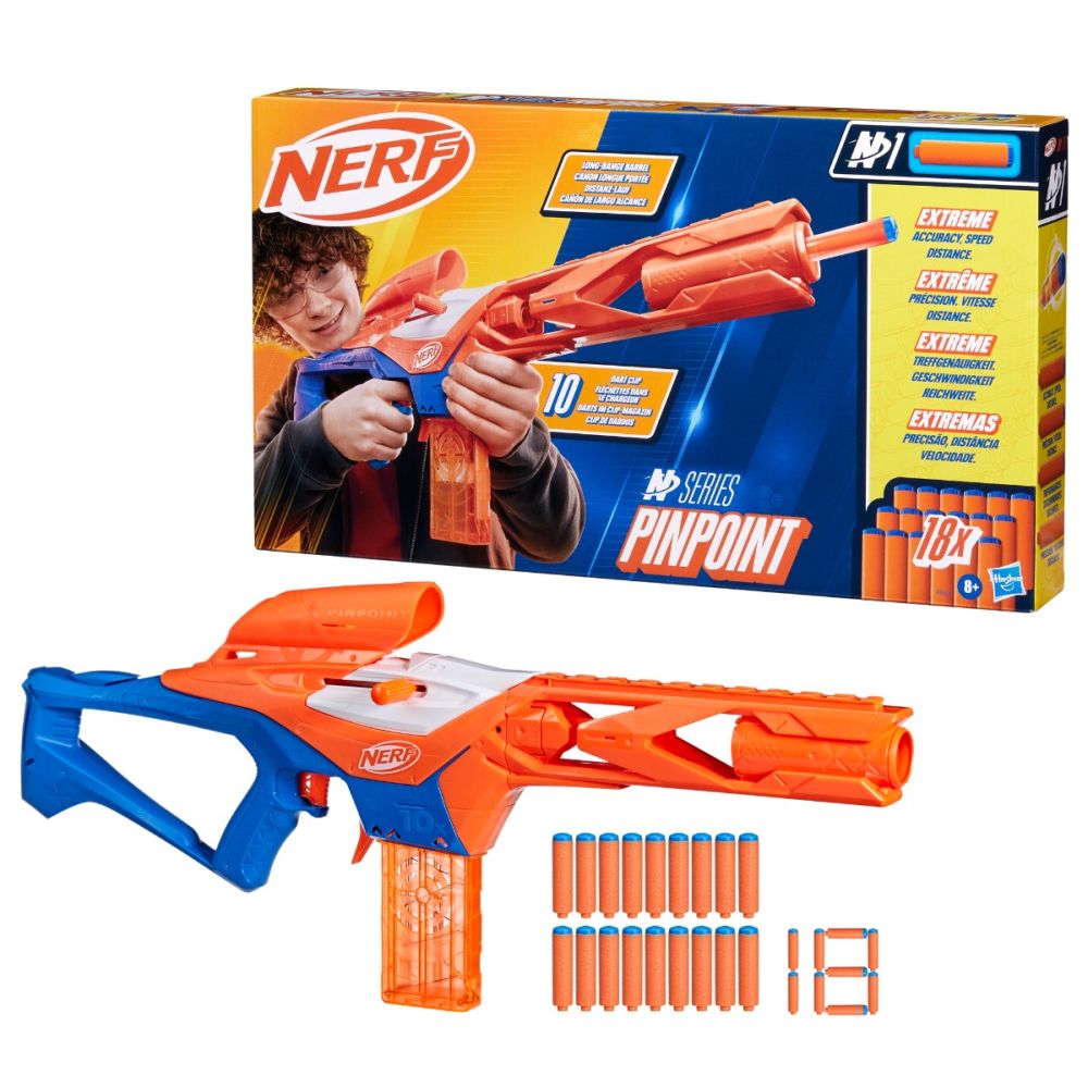 Blaster cu 18 sageti din spuma, Nerf, N1 Series, Pinpoint Sight