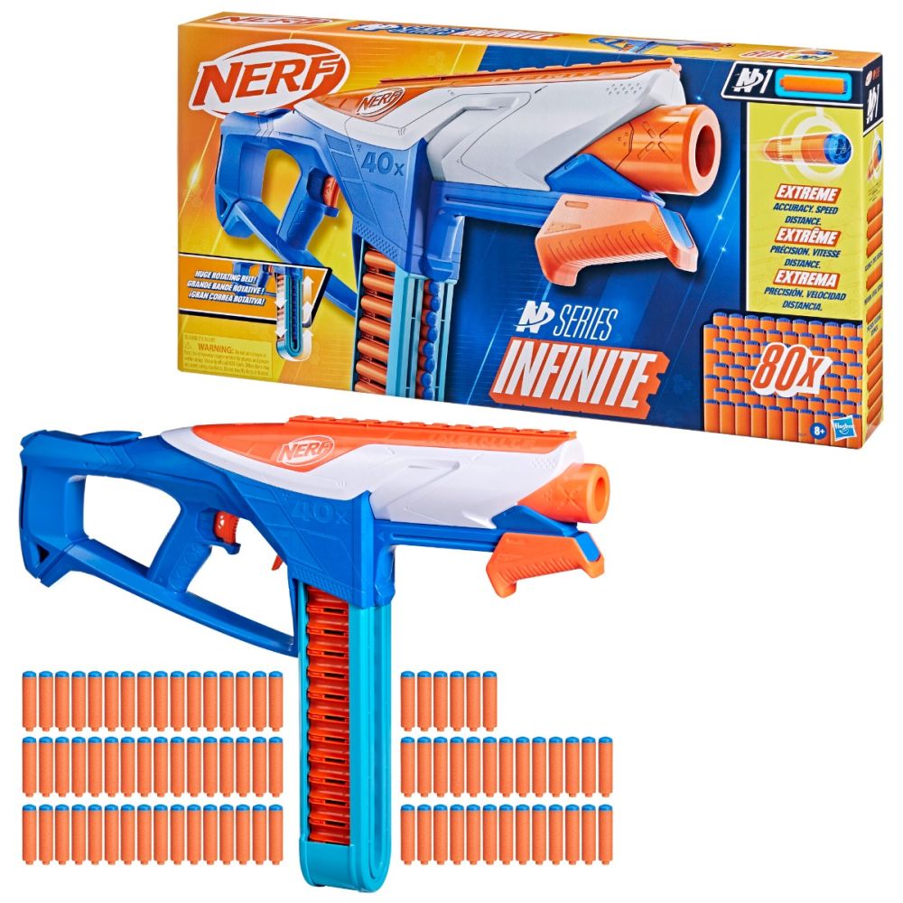 Blaster cu 80 sageti din spuma, Nerf, N1 Series, Infinite | Noriel