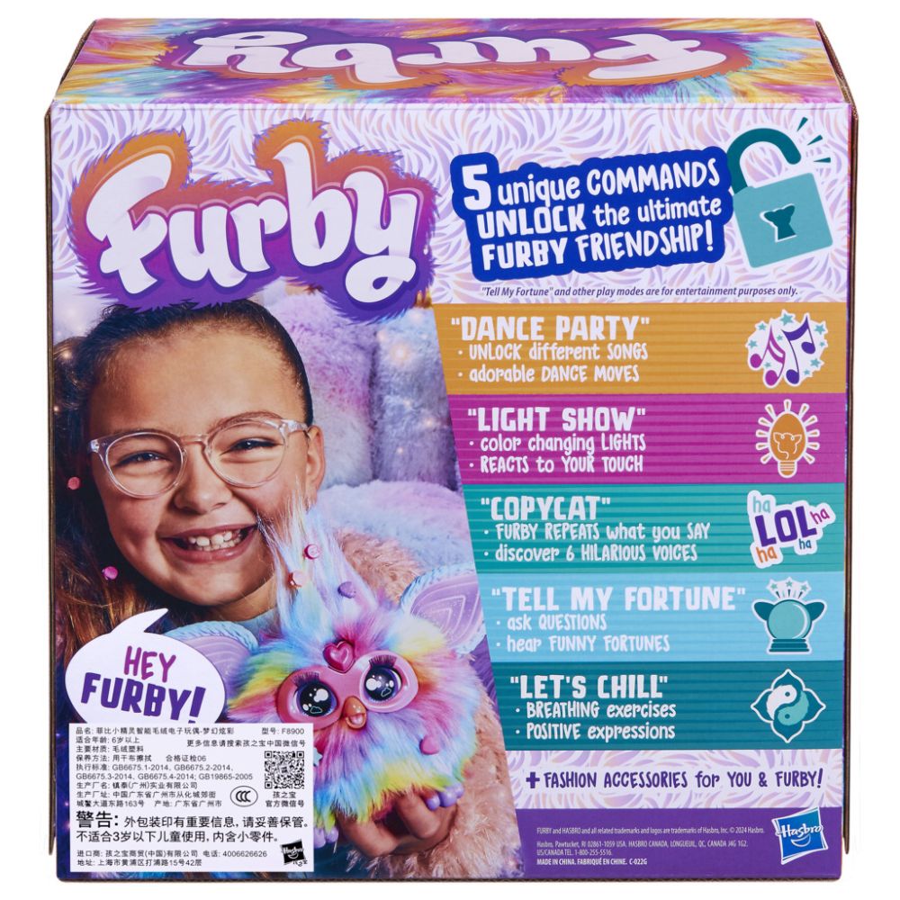 Jucarie de plus interactiva, Furby, Tye Die, 15 cm