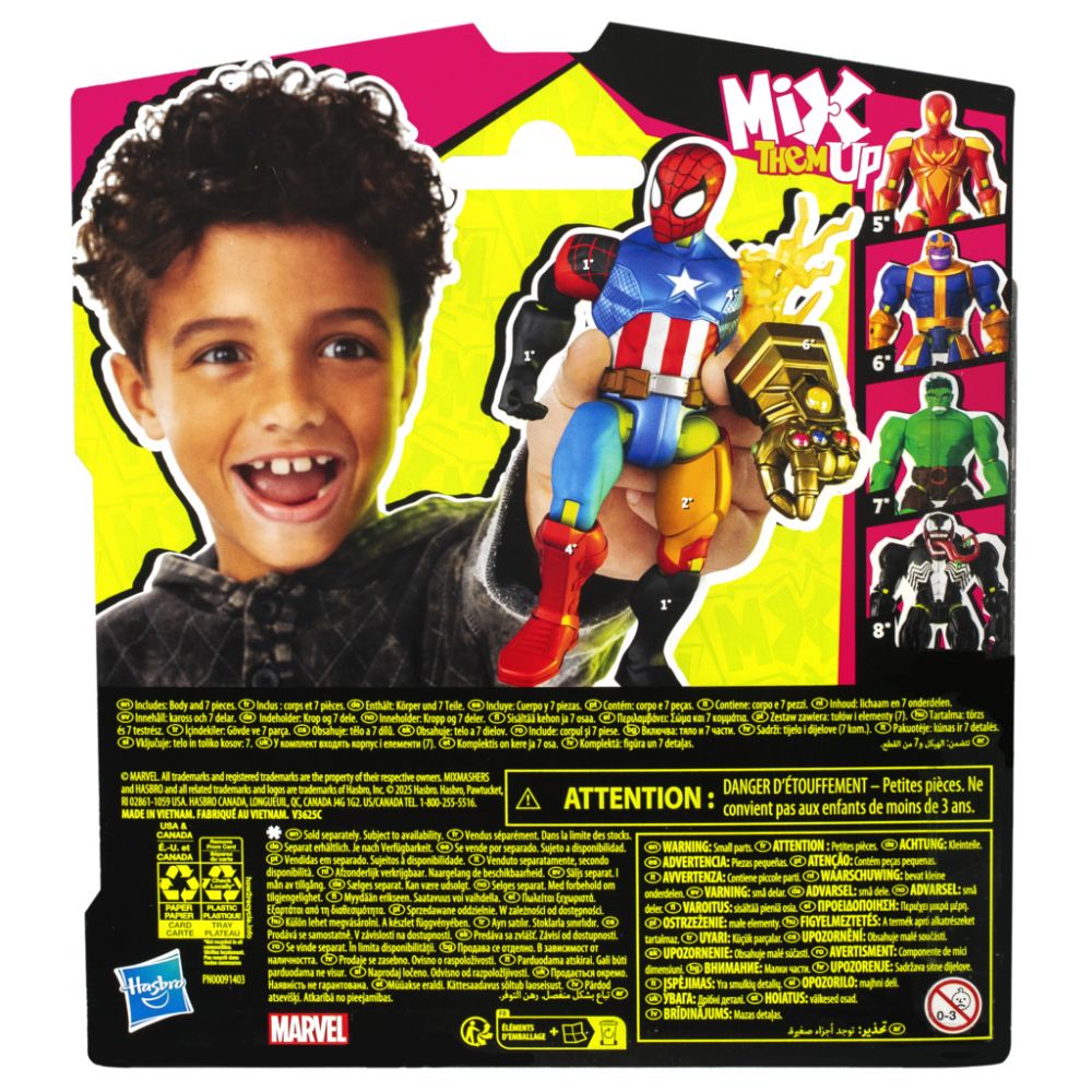 Figurina cu accesorii, Marvel Spiderman, Mixmashers, Spider-Man