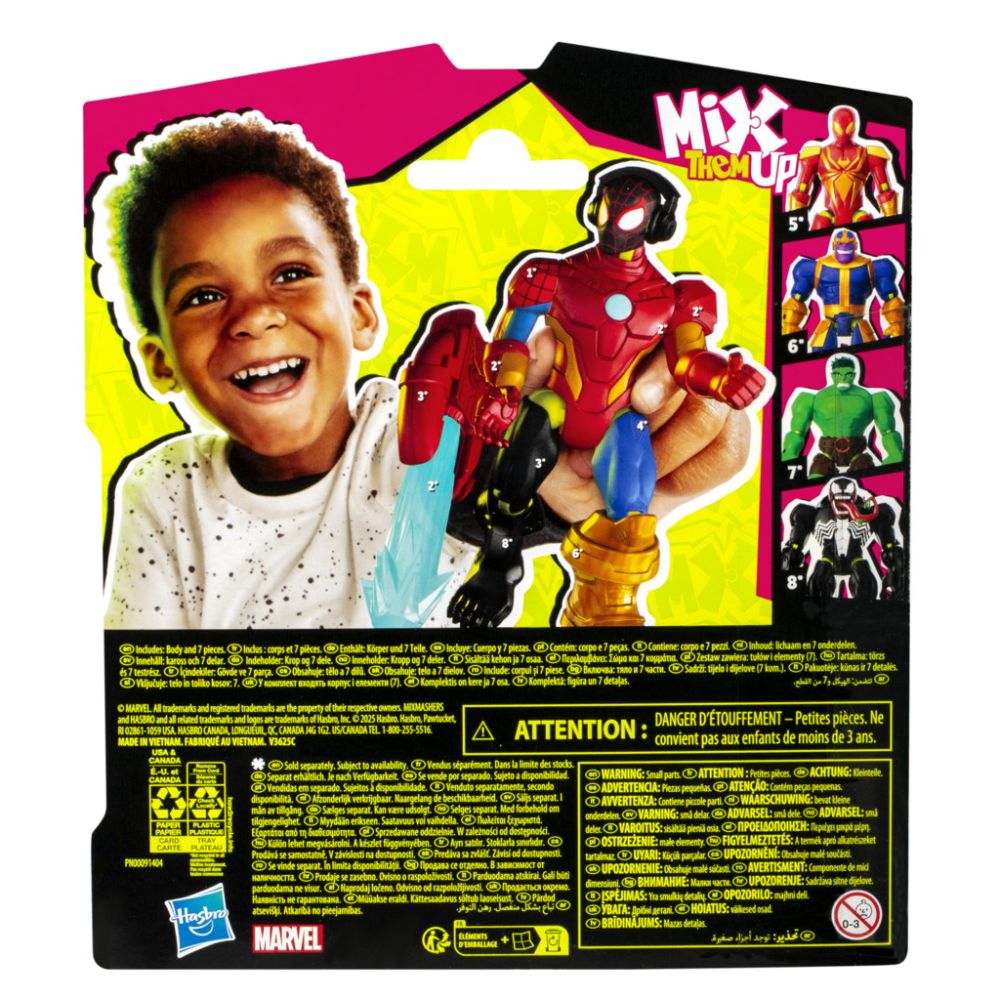 Figurina cu accesorii, Marvel Spiderman, Mixmashers, Miles Morales, F9214