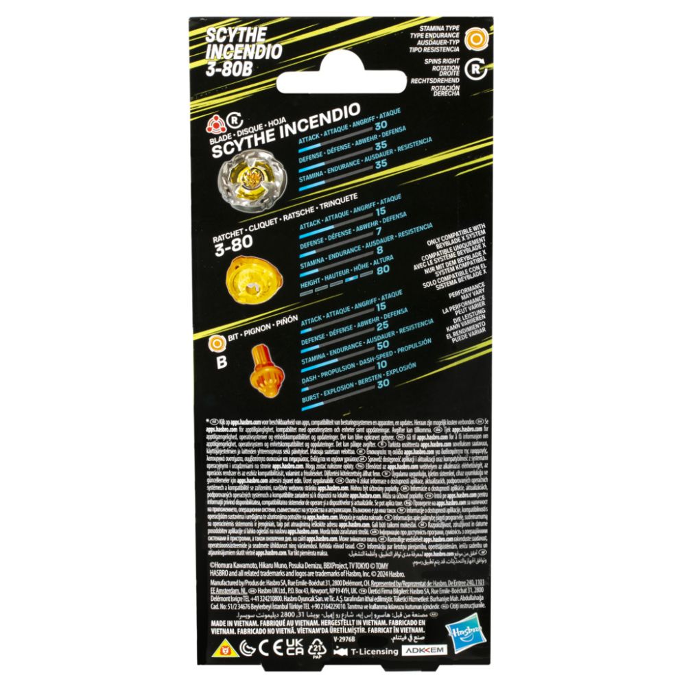 Jucarie spinner, Beyblade X, Scythe Incendio 3-80B, G0285