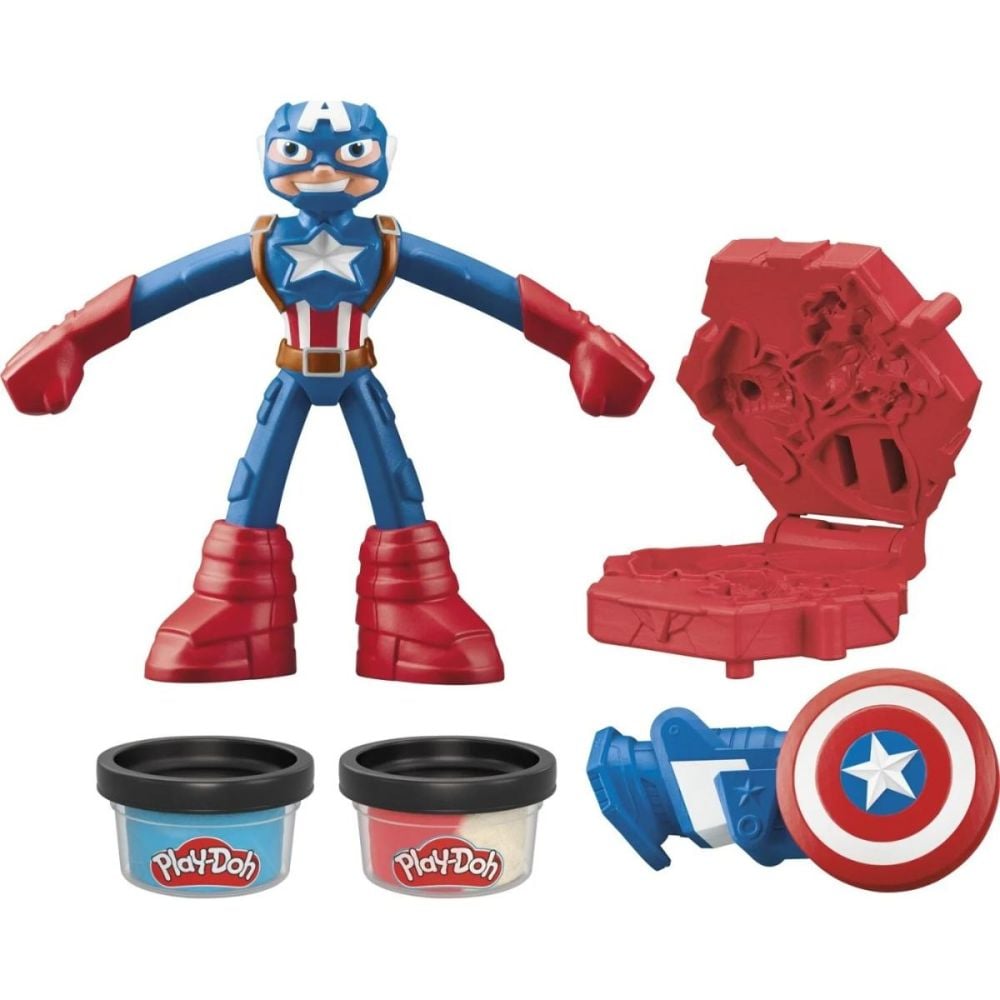 Set de joaca cu figurina, Play-Doh, Marvel, Captain America, G0056