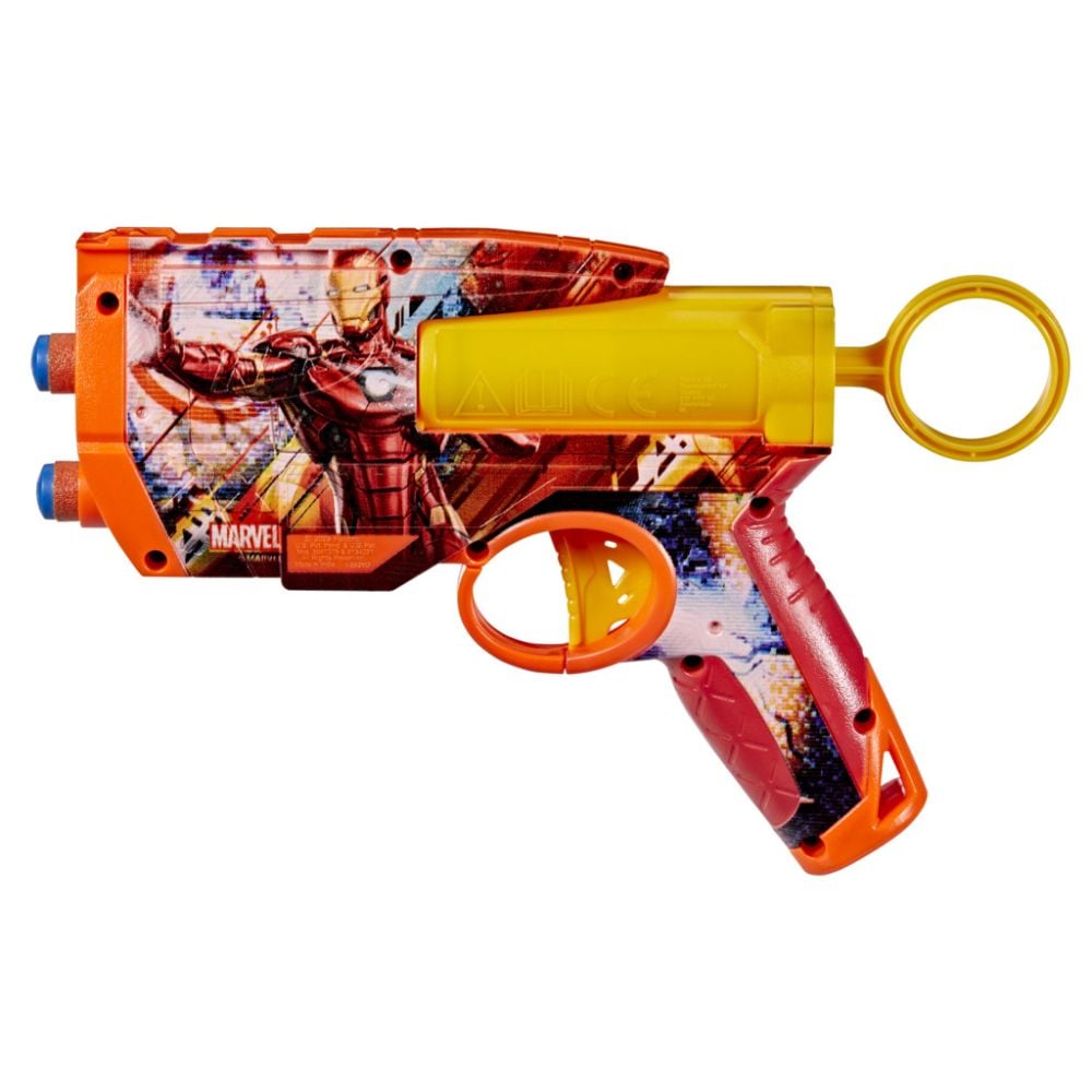 Blaster cu 4 sageti din spuma, Nerf, Marvel, Iron Man, G1923
