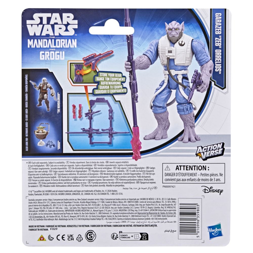 Figurina cu accesorii, Star Wars, ActionVerse, Zeb Orrelios, G2867