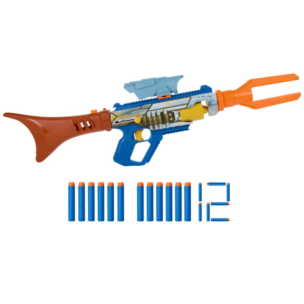 Blaster cu 12 sageti din spuma, Nerf, The Mandalorian and Grogu, G3237