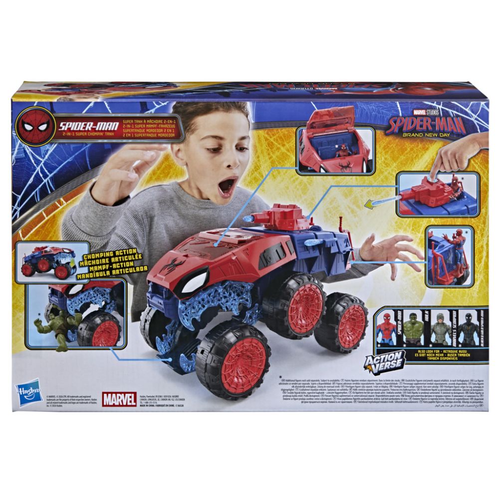 Vehicul blindat 2 in 1, Marvel Spider-Man, ActionVerse, Super Chompin Tank, G3439