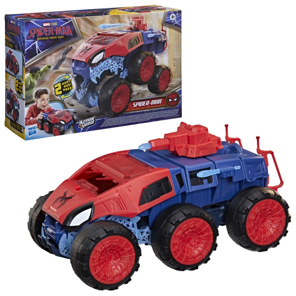 Vehicul blindat 2 in 1, Marvel Spider-Man, ActionVerse, Super Chompin Tank, G3439