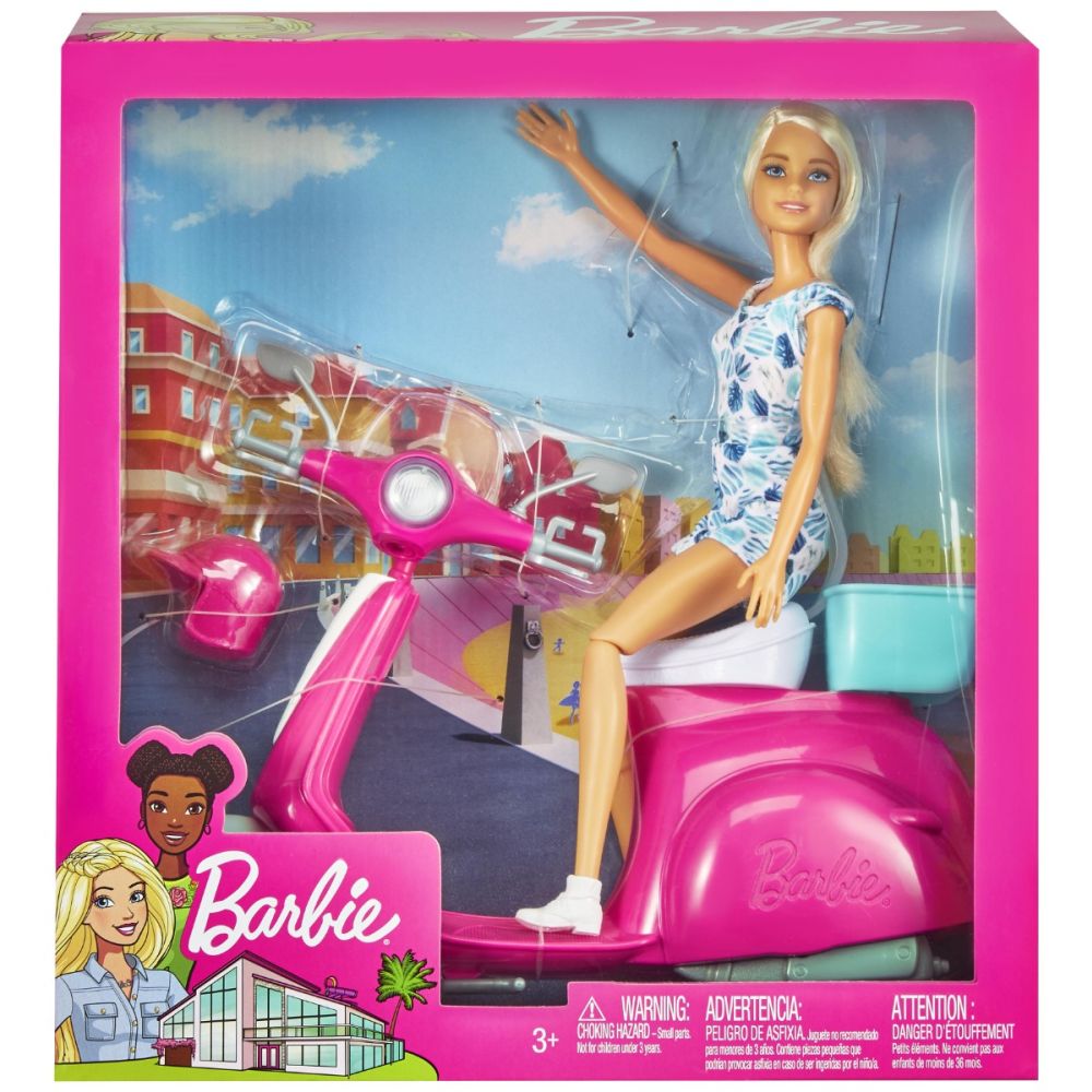 Papusa cu scooter, Barbie, GBK85