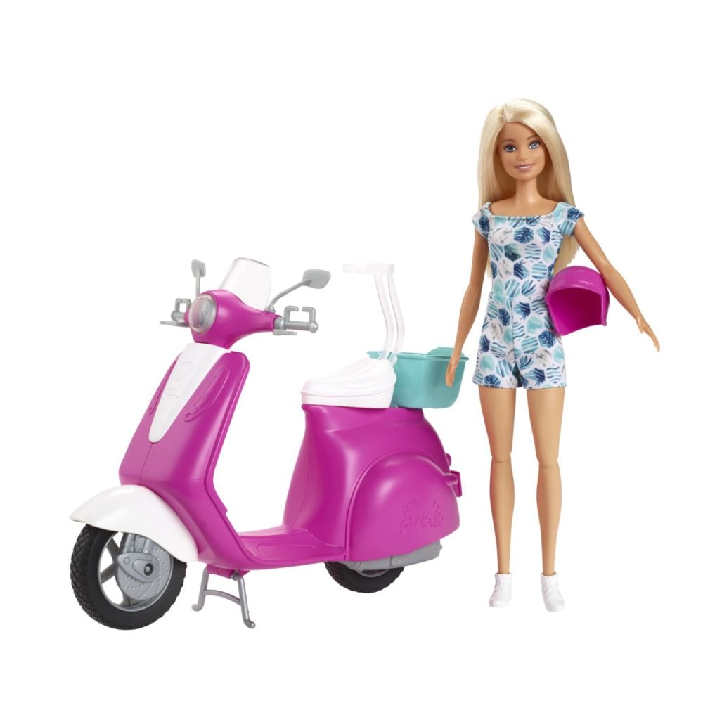 Papusa cu scooter, Barbie, GBK85