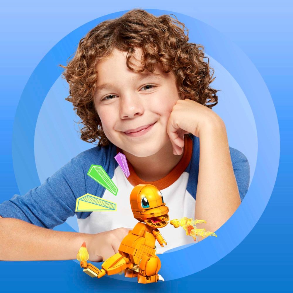 Set de constructie, Mega Bloks, Pokemon Charmander, 180 piese, GKY96