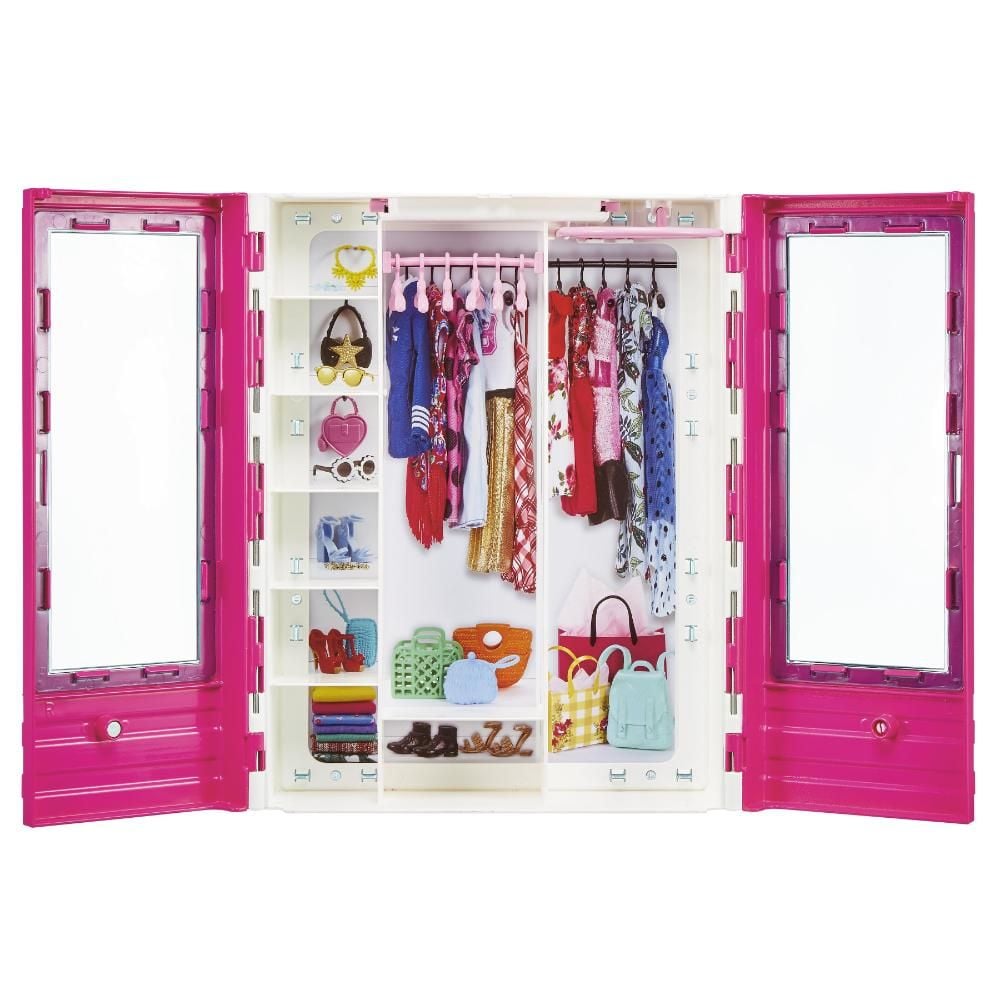 Set de joaca cu 2 papusi Barbie si Ken, Dress Up and Go Closet, GVK05